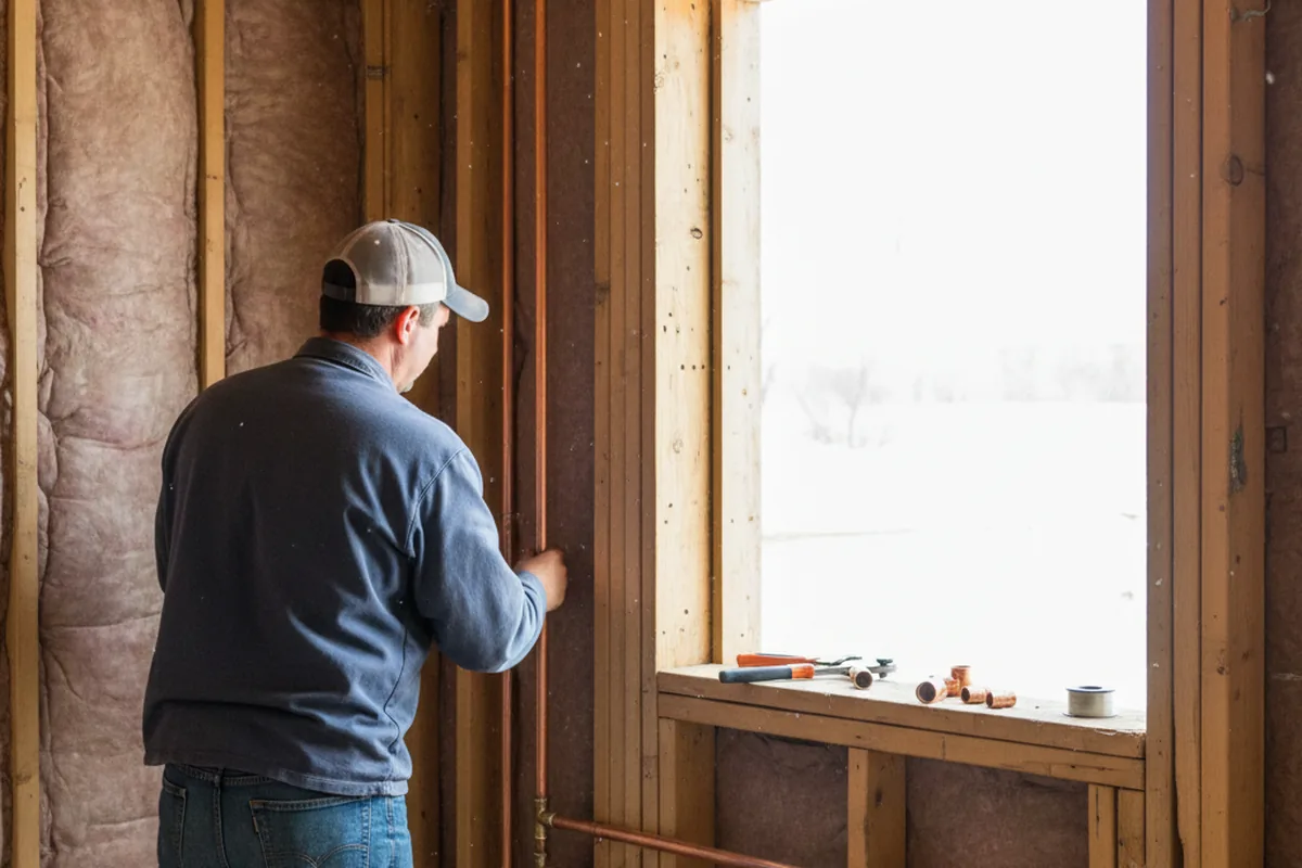 Licensed plumber running new copper supply lines in a Millcreek home